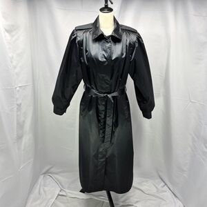 Vintage RZR Original Black Trench Coat All Weather Rain Jacket 13/14